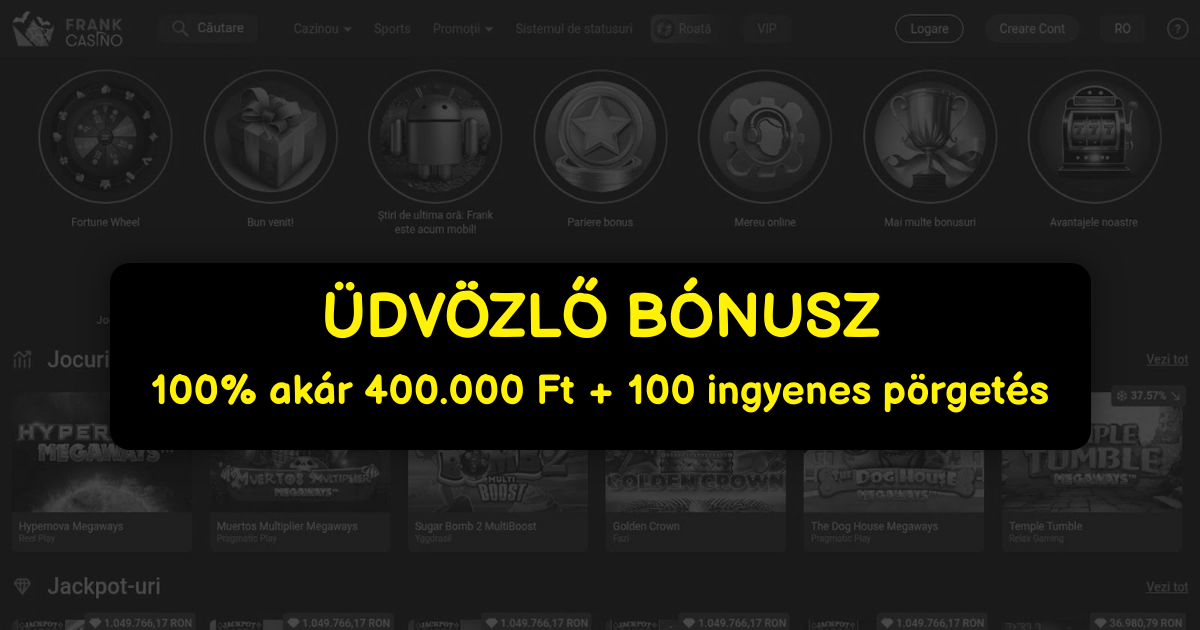 Frank Casino - Online Nyerőgépek és Exkluzív Bónuszok